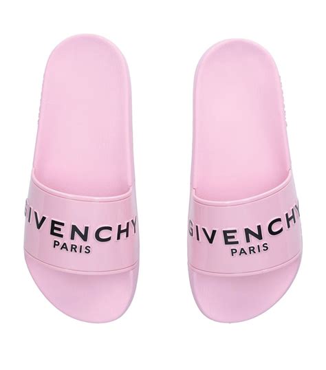 givenchy pink logo pool slides|Givenchy sandals size chart.